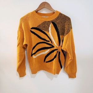 Vintage Retro Yellow Pullover Sweater
